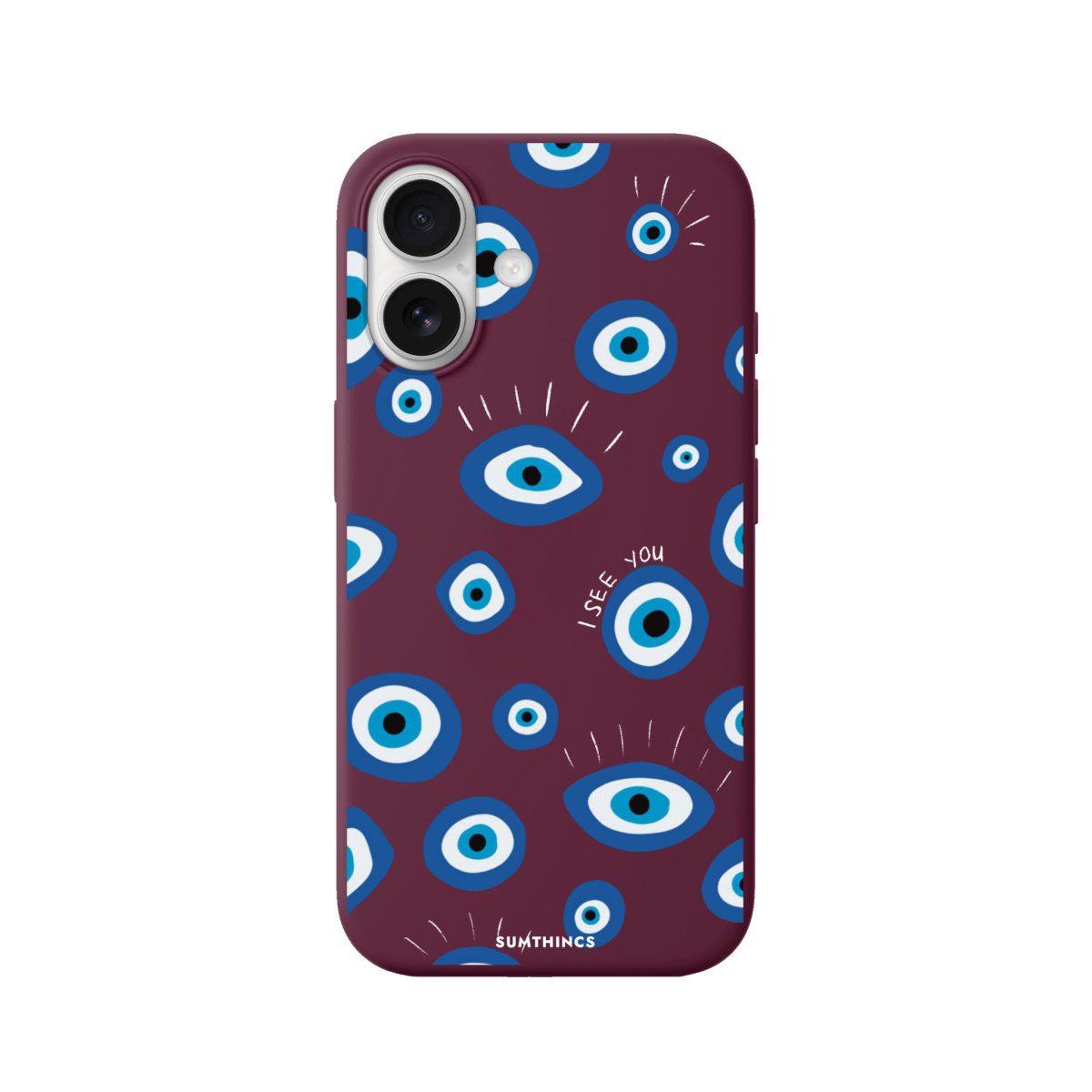 iPhone 17 I See You Premium Telefon Kılıfı Bordo - SUMTHINCS