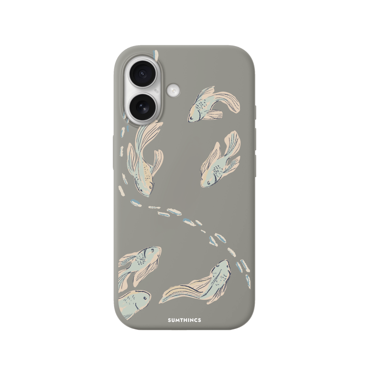 iPhone 17 Koi Fish Premium Telefon Kılıfı Gri - SUMTHINCS