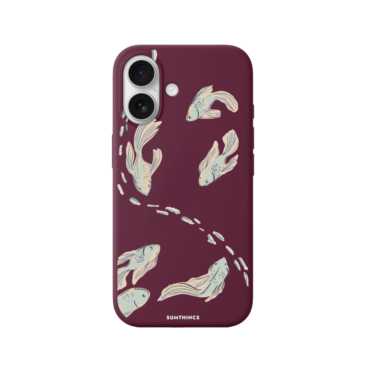 iPhone 17 Koi Fish Premium Telefon Kılıfı Bordo - SUMTHINCS