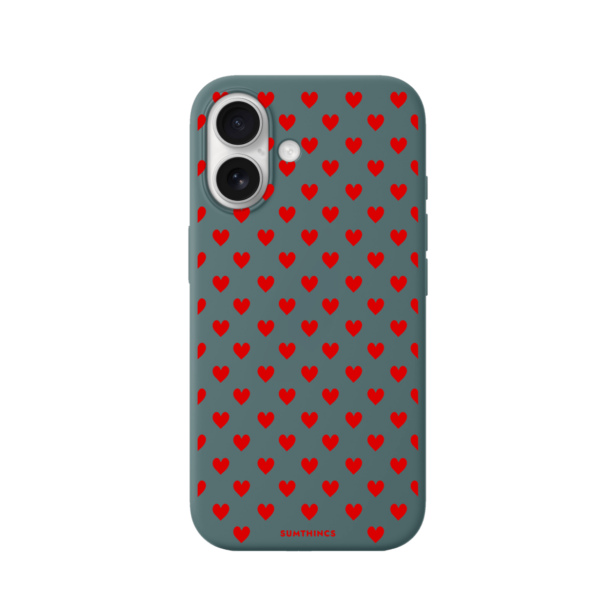 iPhone 17 Little Hearts Premium Telefon Kılıfı Kaktüs Yeşili - SUMTHINCS