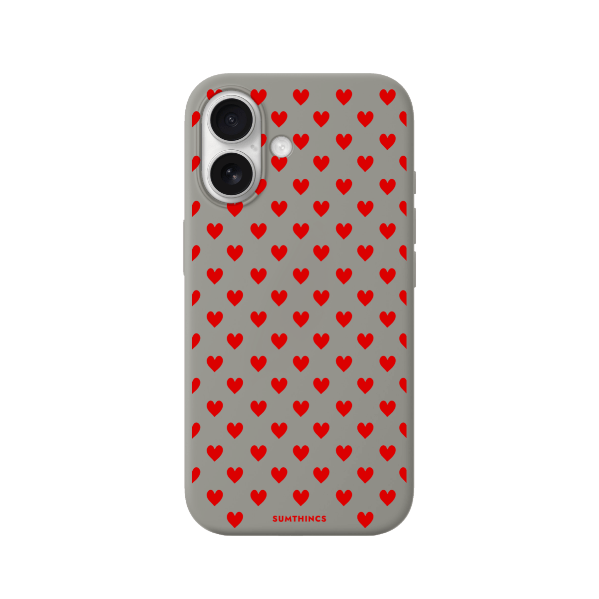 iPhone 17 Little Hearts Premium Telefon Kılıfı Gri - SUMTHINCS