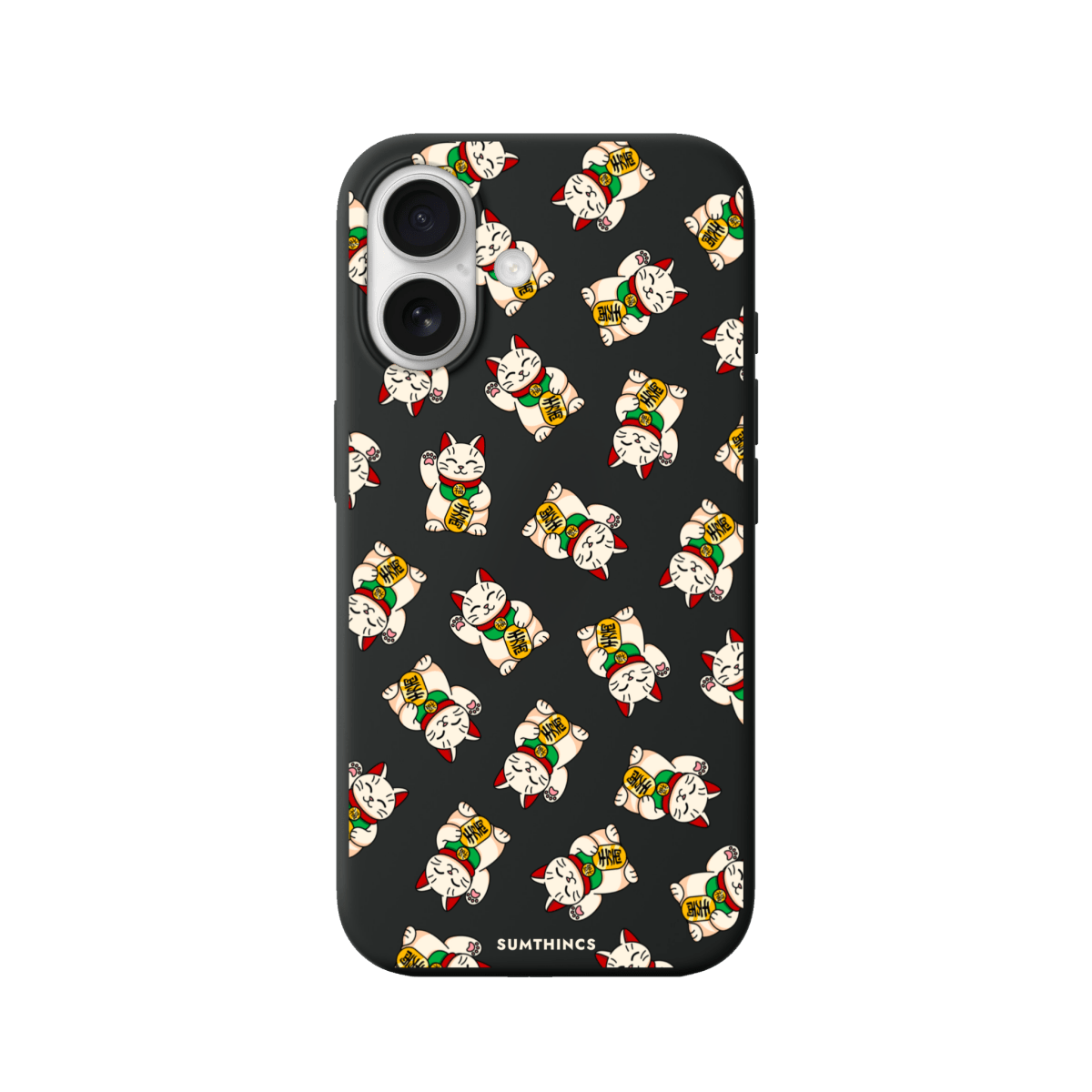 iPhone 17 Maneki Neko Premium Telefon Kılıfı Siyah - SUMTHINCS