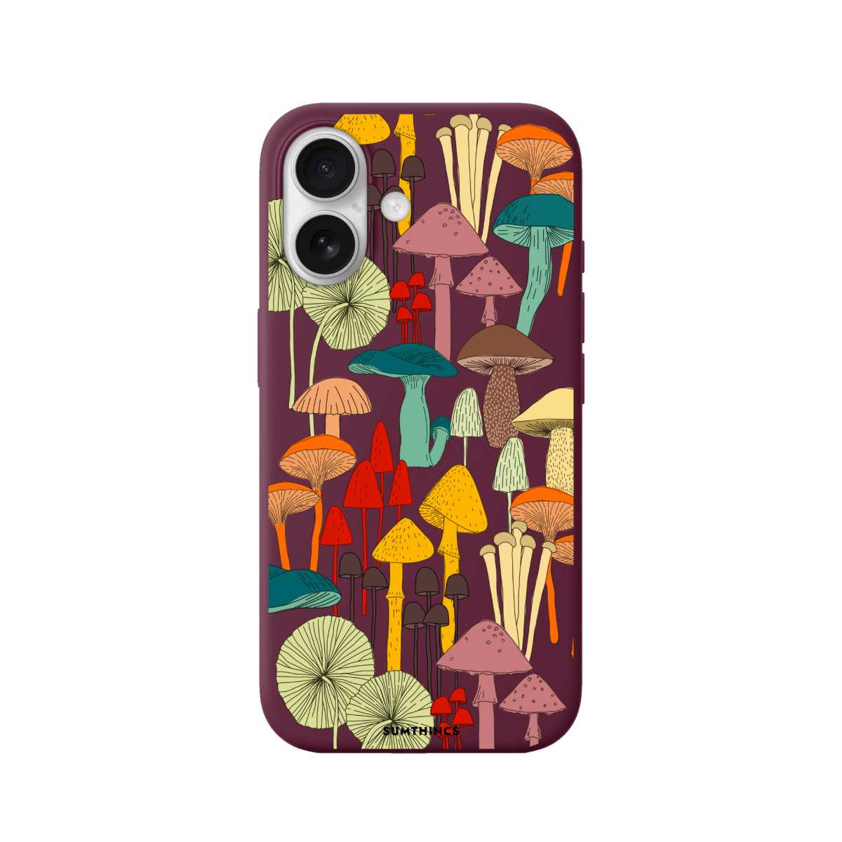 iPhone 17 Mushrooms Premium Telefon Kılıfı Bordo - SUMTHINCS