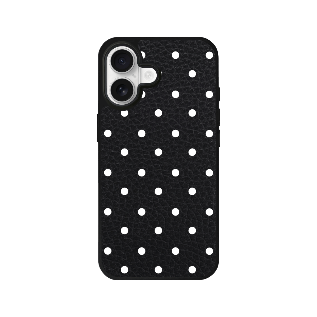 iPhone 17 Polka Dot Leather Deri Telefon Kılıfı Siyah - SUMTHINCS