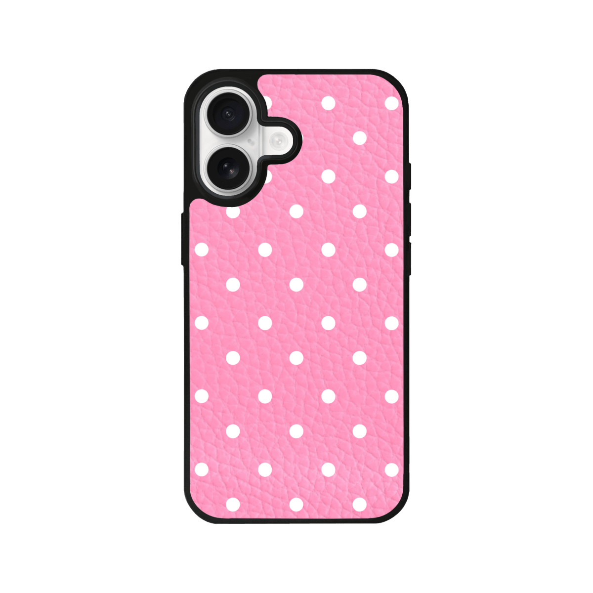 iPhone 17 Polka Dot Leather Deri Telefon Kılıfı Pembe - SUMTHINCS