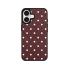 iPhone 17 Polka Dot Leather Deri Telefon Kılıfı Bordo - SUMTHINCS