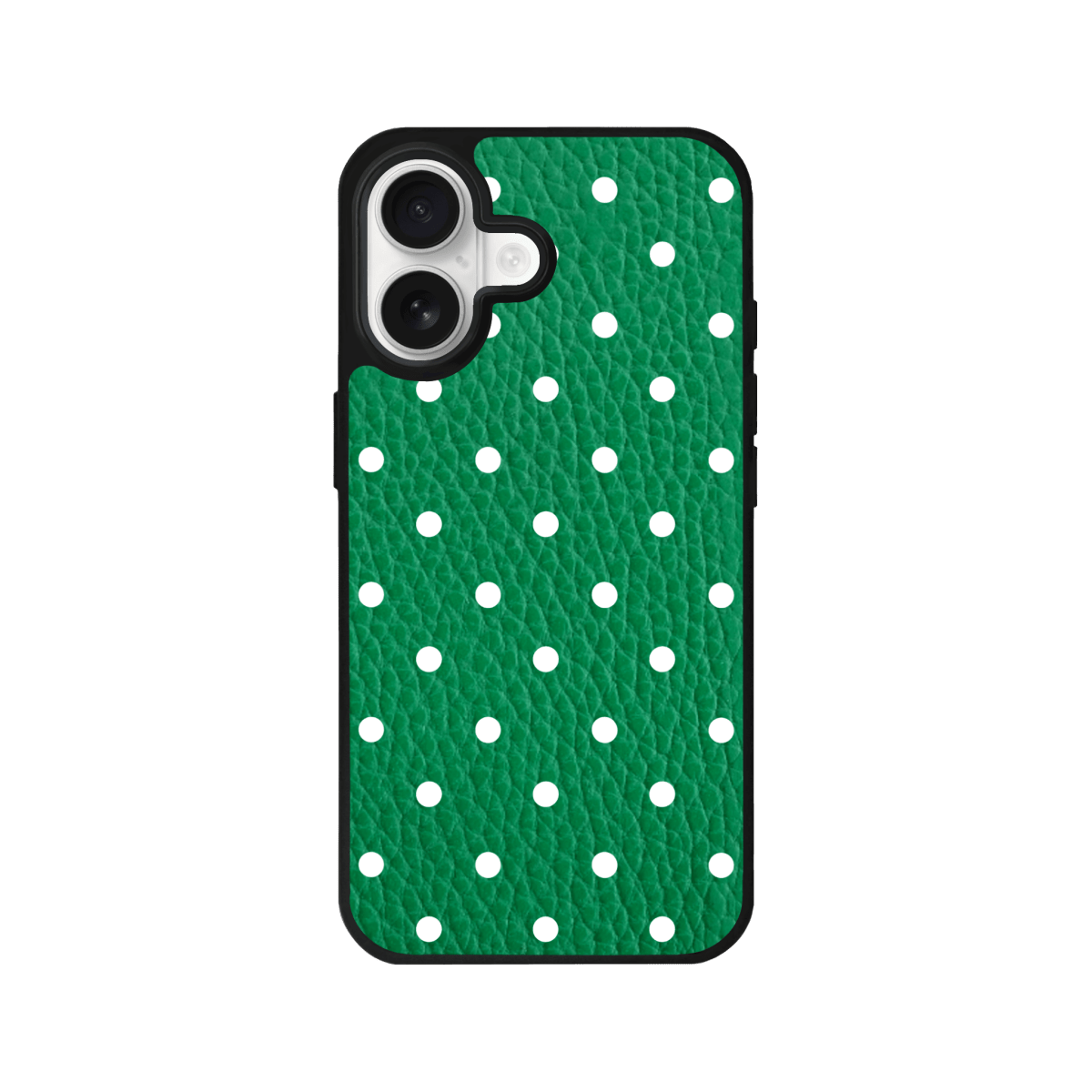 iPhone 17 Polka Dot Leather Deri Telefon Kılıfı Yeşil - SUMTHINCS