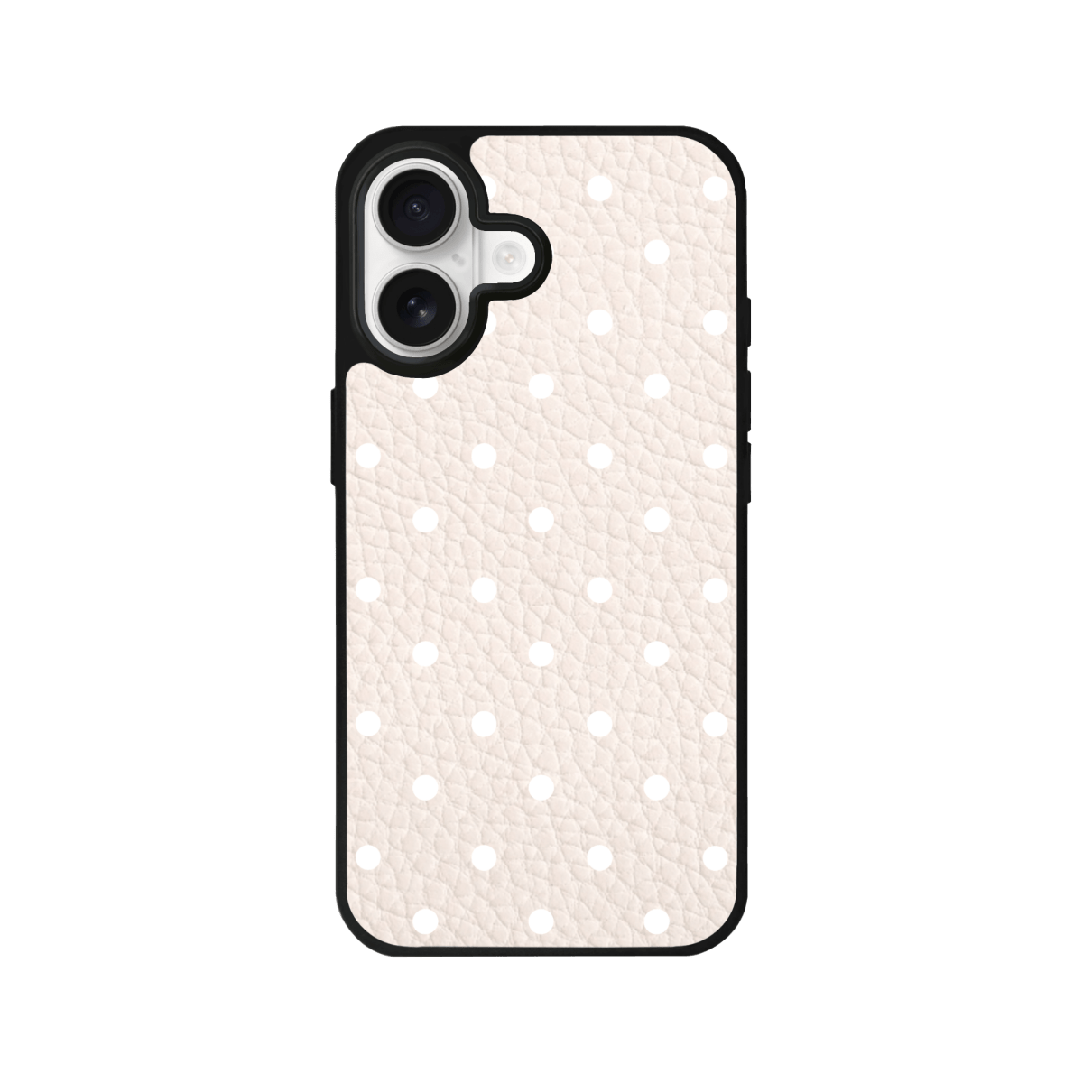 iPhone 17 Polka Dot Leather Deri Telefon Kılıfı Bej - SUMTHINCS