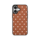 iPhone 17 Polka Dot Leather Deri Telefon Kılıfı Kahverengi - SUMTHINCS