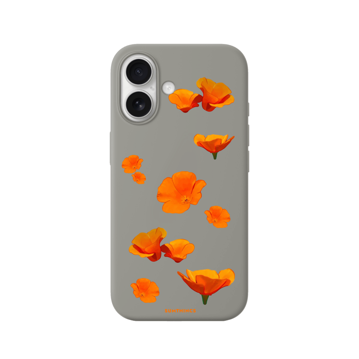 iPhone 17 Poppies Premium Telefon Kılıfı Gri - SUMTHINCS