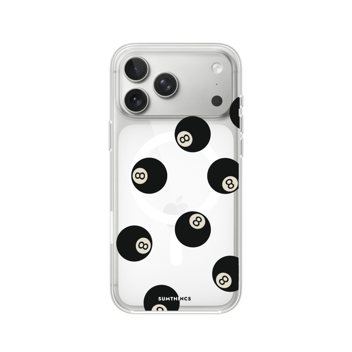 iPhone 17 Pro 8Ball Clear Magsafe Şeffaf Telefon Kılıfı - SUMTHINCS