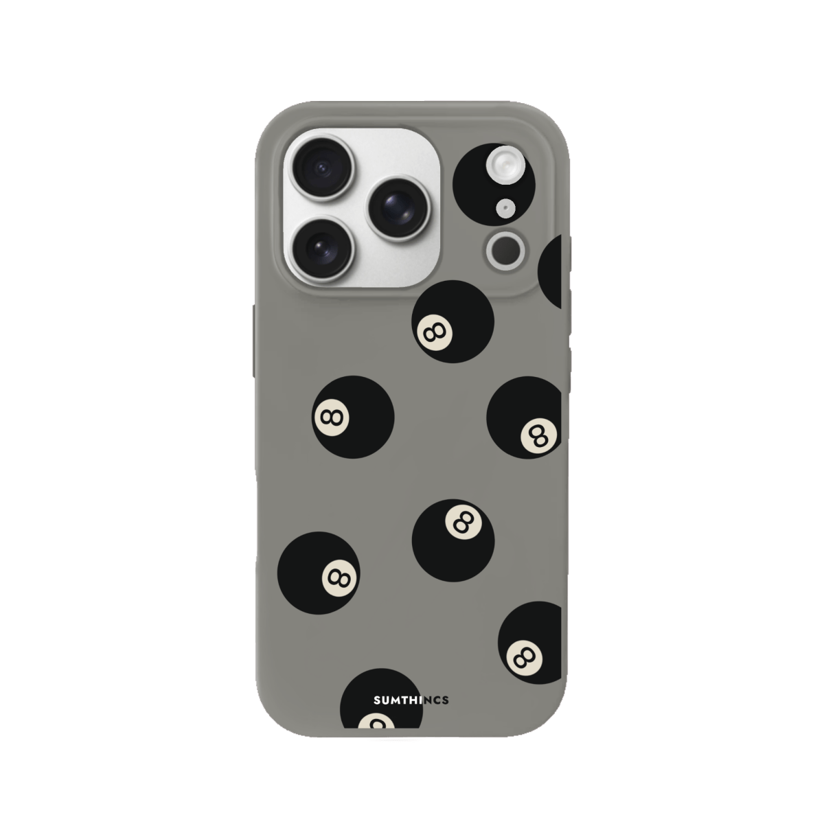 iPhone 17 Pro 8Ball Premium Telefon Kılıfı Gri - SUMTHINCS