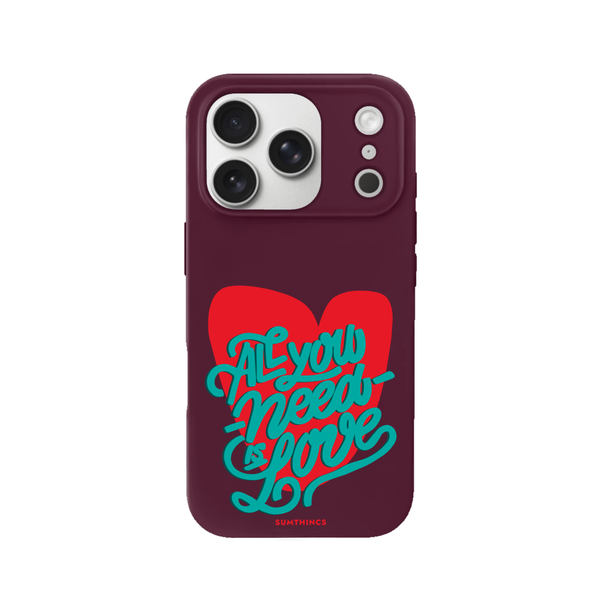iPhone 17 Pro All You Need is Love Premium Telefon Kılıfı Bordo - SUMTHINCS