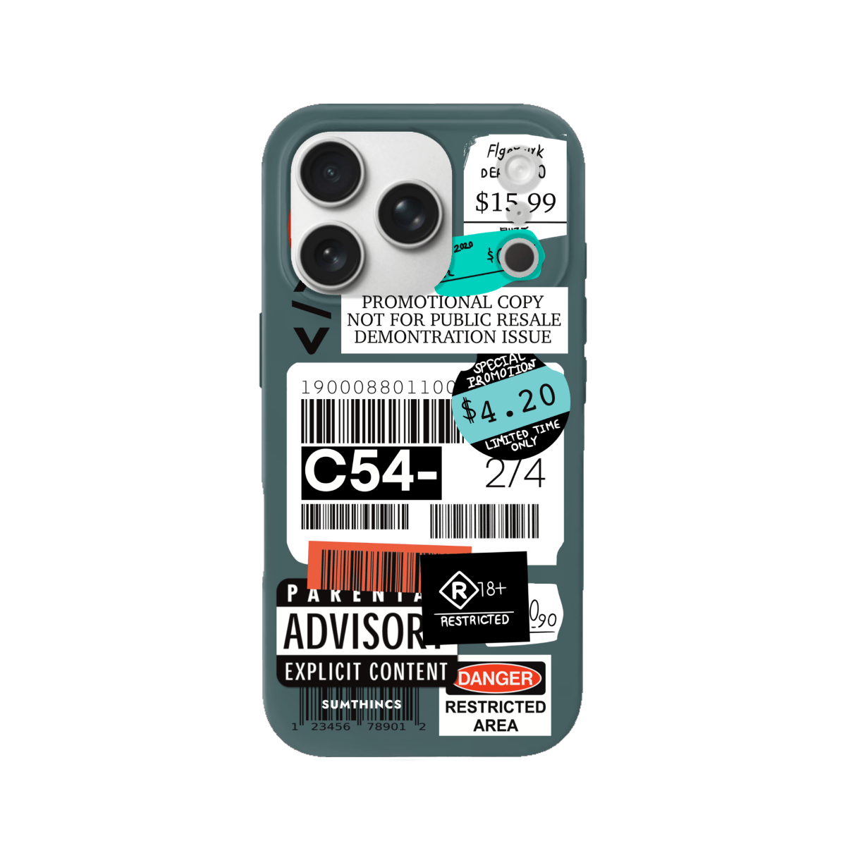 iPhone 17 Pro Barcode C54 Premium Telefon Kılıfı Kaktüs Yeşili - SUMTHINCS