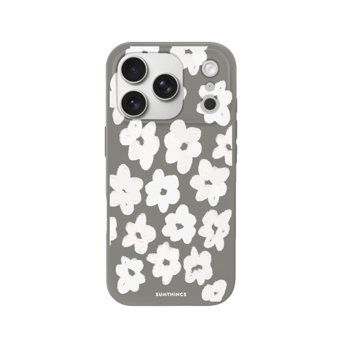 iPhone 17 Pro Blossoms Premium Telefon Kılıfı Gri - SUMTHINCS