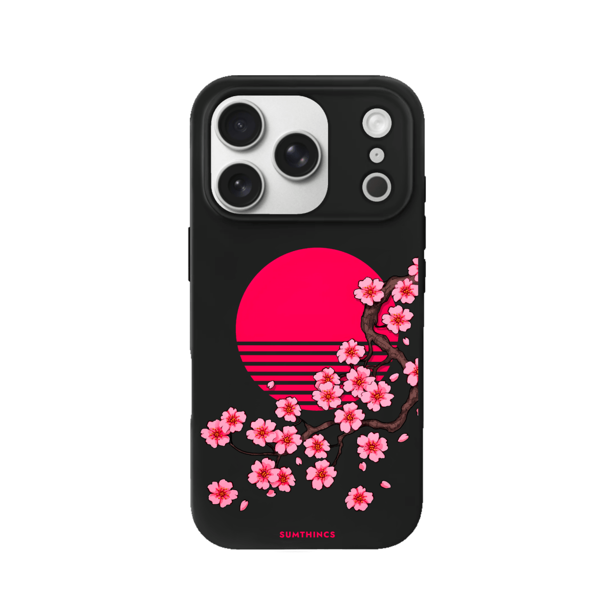 iPhone 17 Pro Cherry Blossom Dawn Premium Telefon Kılıfı Siyah - SUMTHINCS