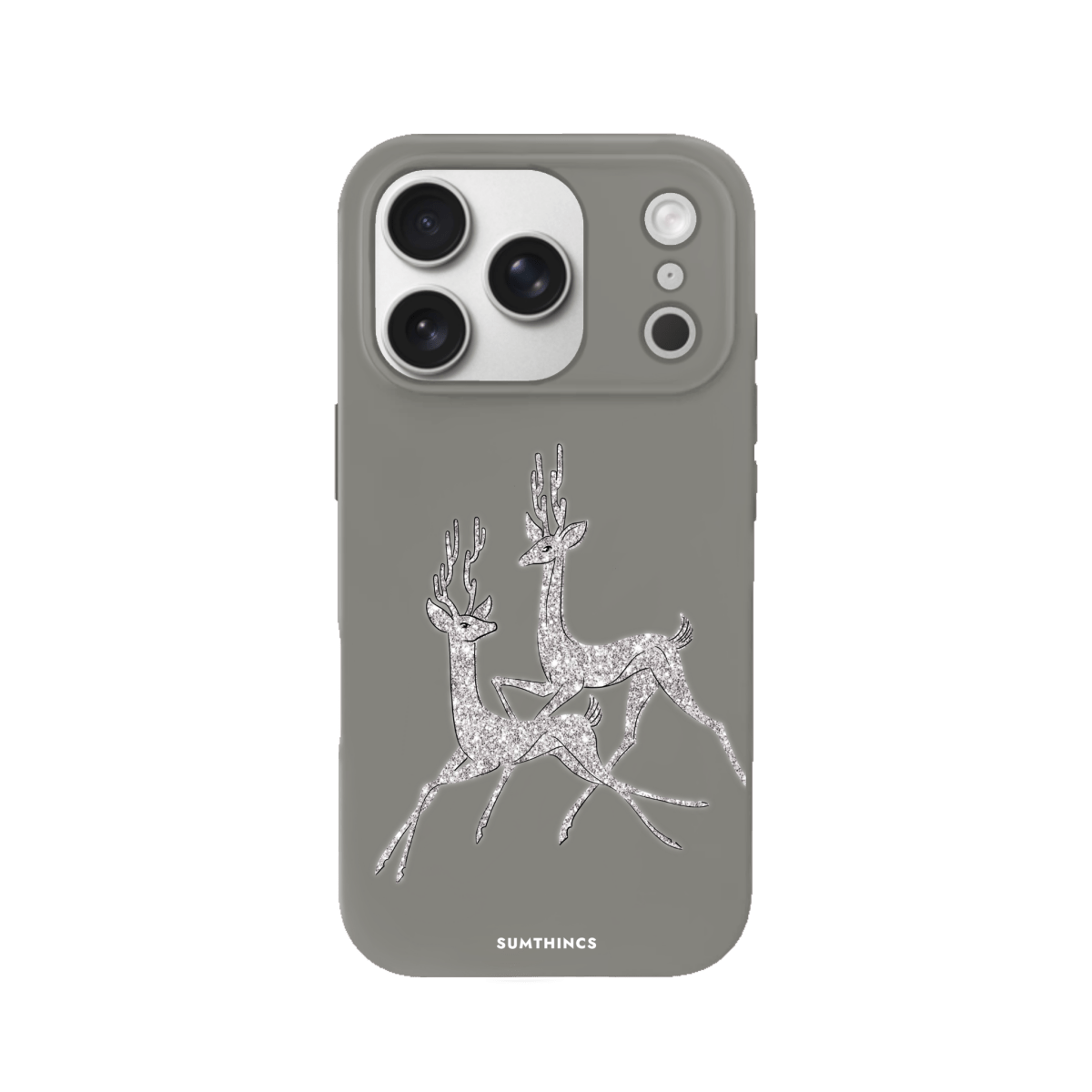 iPhone 17 Pro Disco Deers Premium Telefon Kılıfı Gri - SUMTHINCS