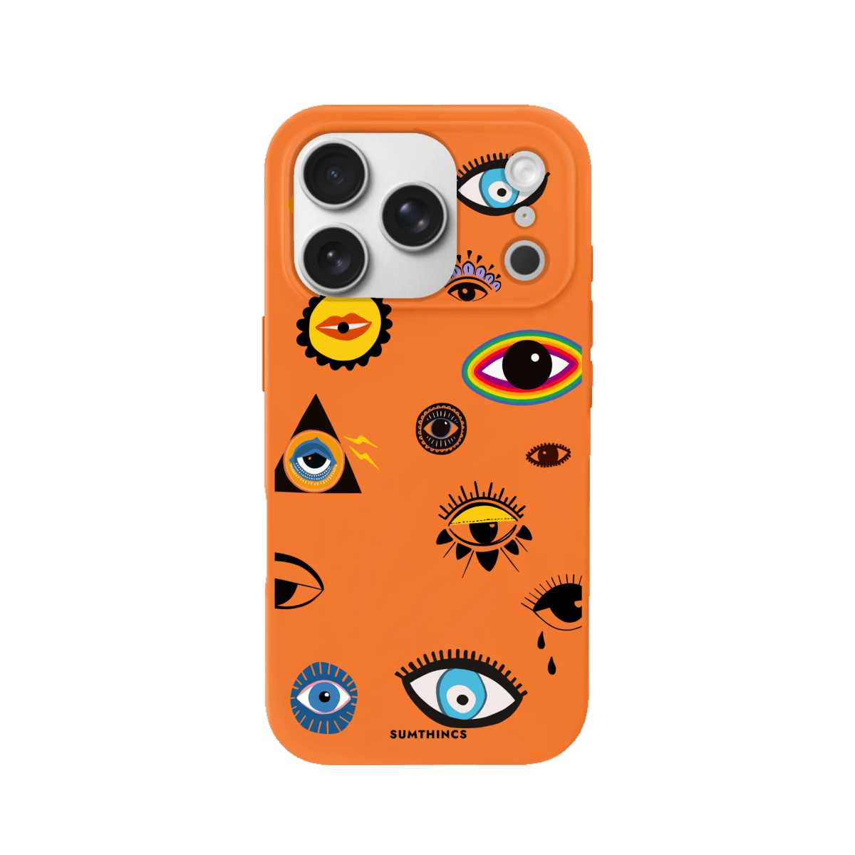 iPhone 17 Pro Eye Stickers Premium Telefon Kılıfı Turuncu - SUMTHINCS