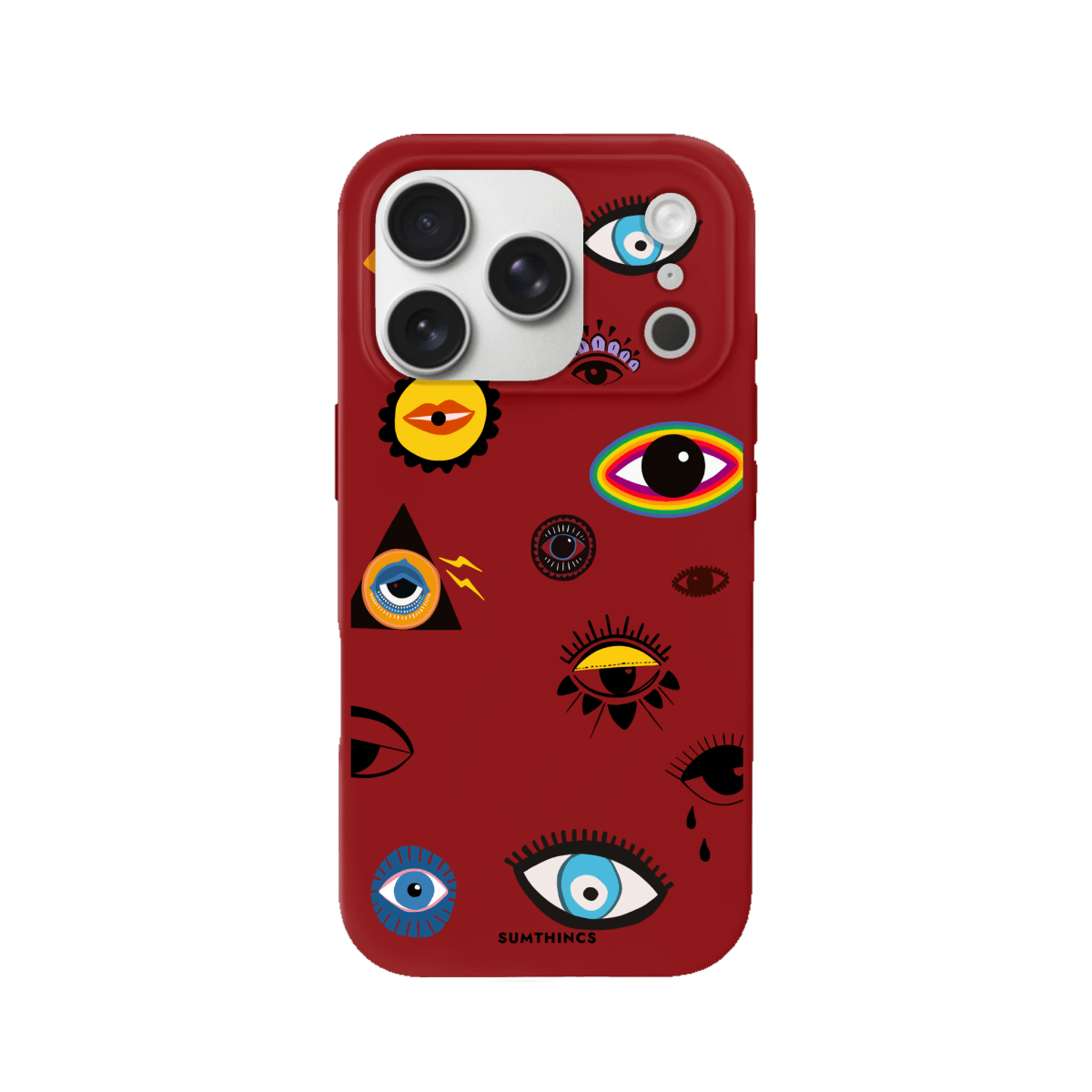 iPhone 17 Pro Eye Stickers Premium Telefon Kılıfı Kırmızı - SUMTHINCS