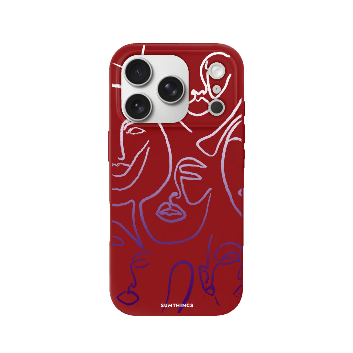 iPhone 17 Pro Faces Premium Telefon Kılıfı Kırmızı - SUMTHINCS
