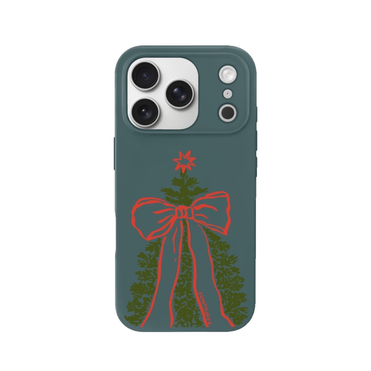 iPhone 17 Pro Festive Ribbon Premium Telefon Kılıfı Kaktüs Yeşili - SUMTHINCS