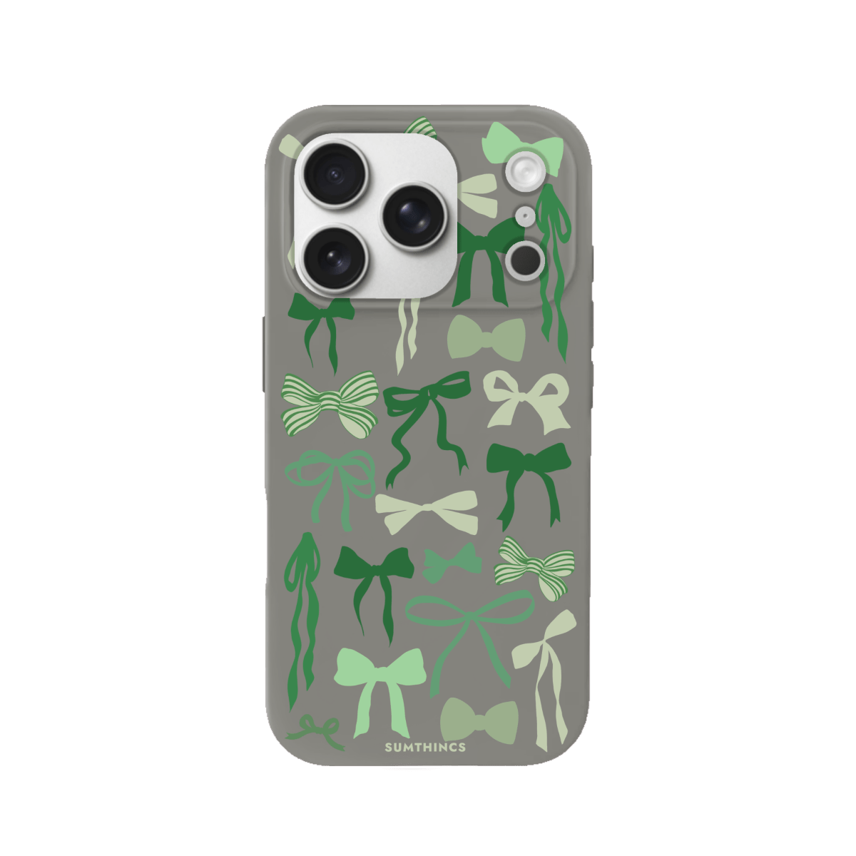 iPhone 17 Pro Green Garland Premium Telefon Kılıfı Gri - SUMTHINCS