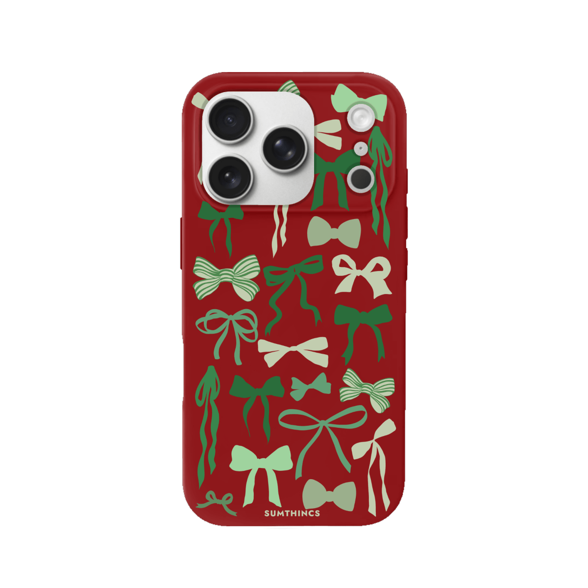 iPhone 17 Pro Green Garland Premium Telefon Kılıfı Kırmızı - SUMTHINCS