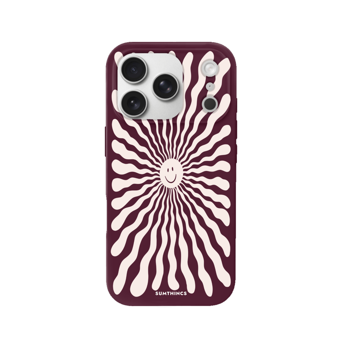 iPhone 17 Pro Happy Little Sun Premium Telefon Kılıfı Bordo - SUMTHINCS
