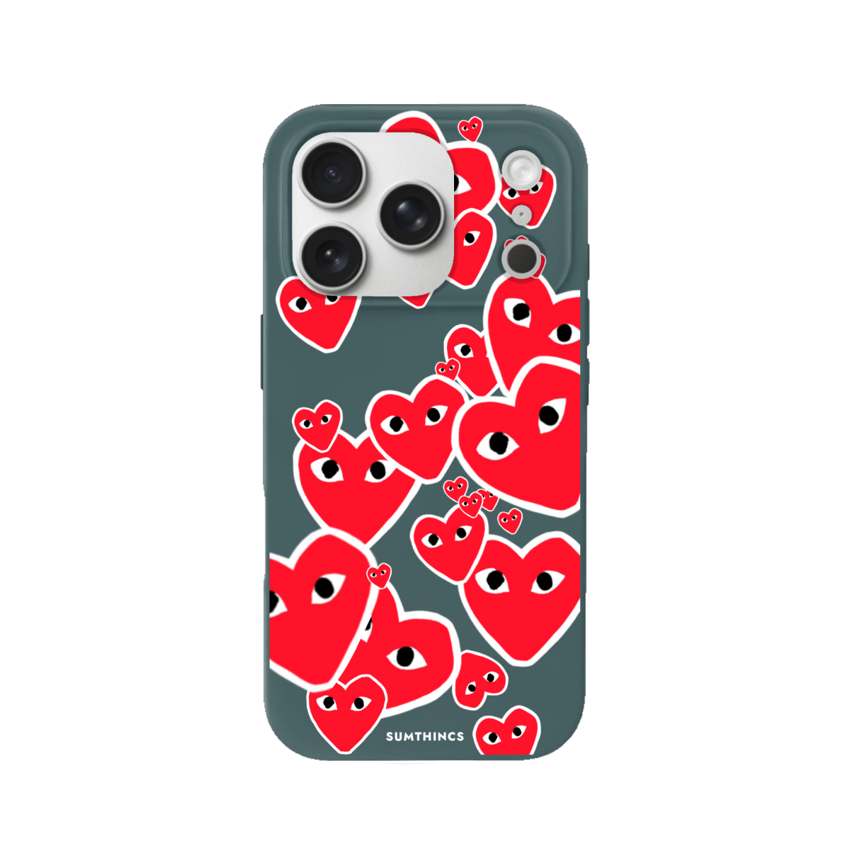 iPhone 17 Pro Hearts Premium Telefon Kılıfı Kaktüs Yeşili - SUMTHINCS