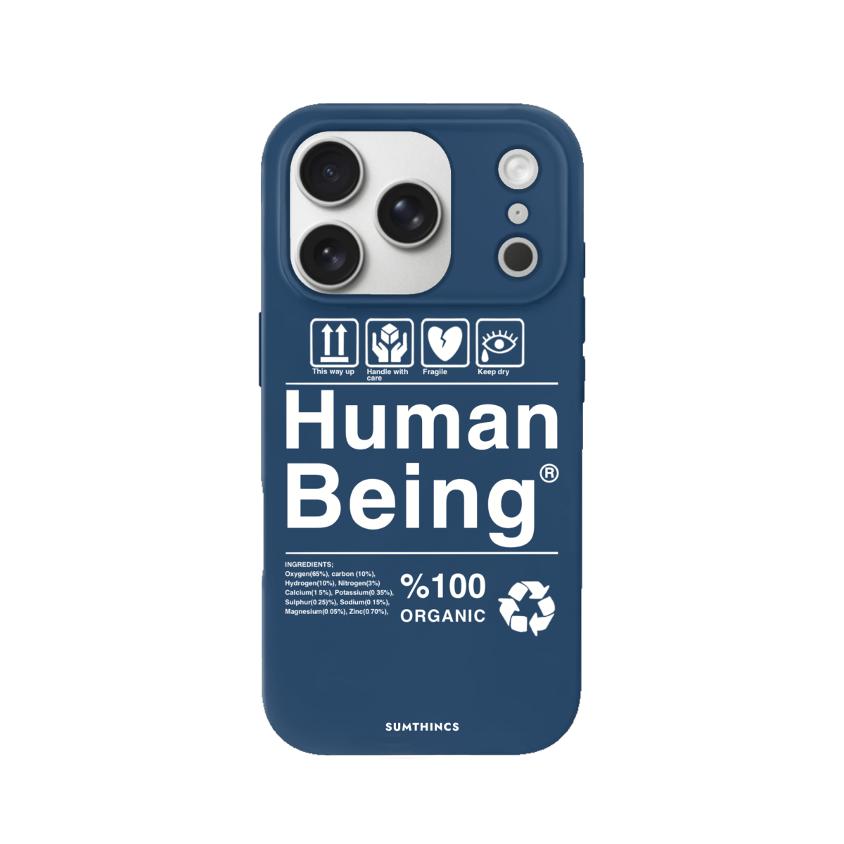 iPhone 17 Pro Human Being Premium Telefon Kılıfı Pasifik Mavi - SUMTHINCS