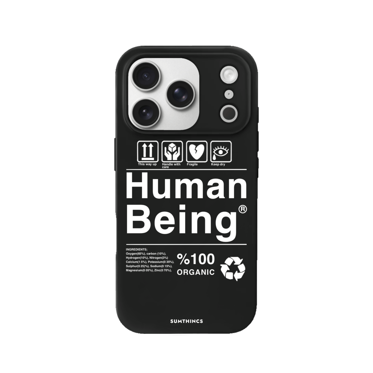 iPhone 17 Pro Human Being Premium Telefon Kılıfı Siyah - SUMTHINCS