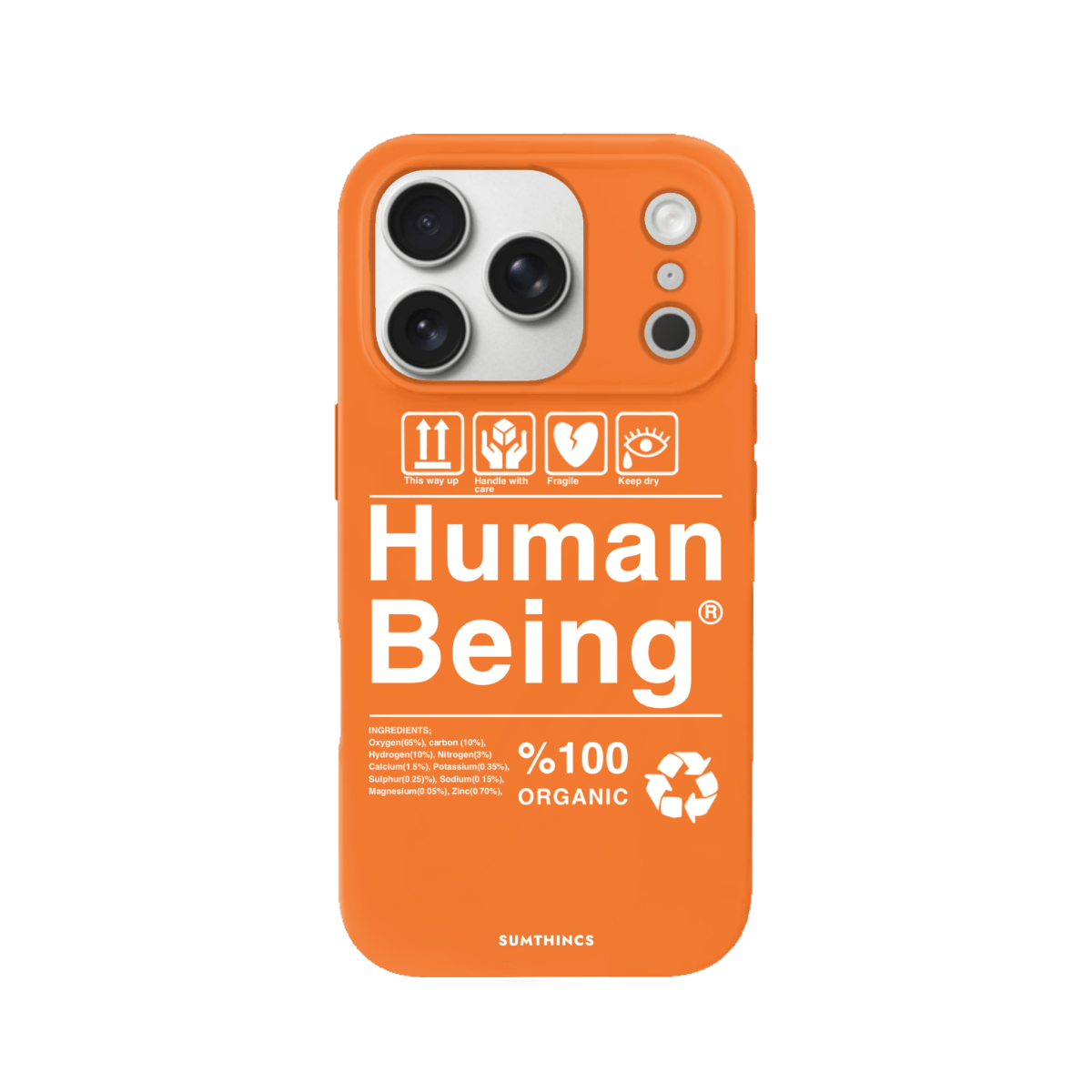 iPhone 17 Pro Human Being Premium Telefon Kılıfı Turuncu - SUMTHINCS