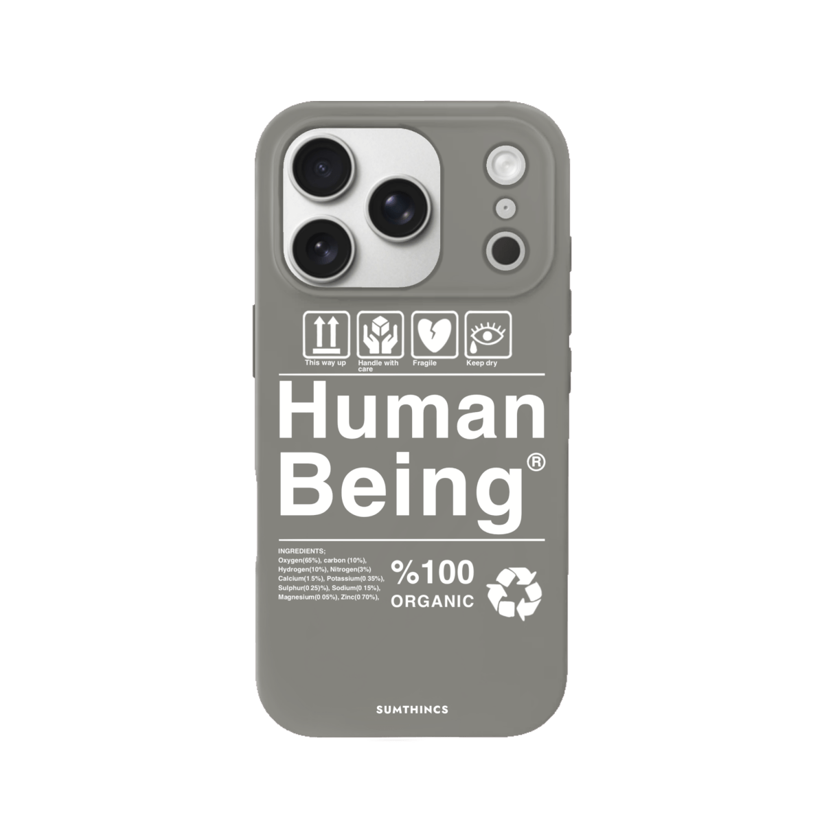 iPhone 17 Pro Human Being Premium Telefon Kılıfı Gri - SUMTHINCS
