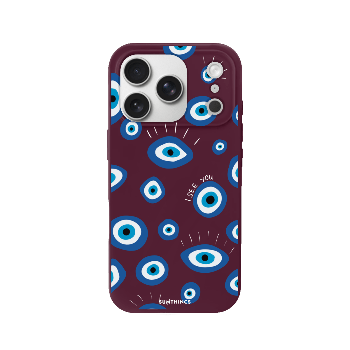 iPhone 17 Pro I See You Premium Telefon Kılıfı Bordo - SUMTHINCS