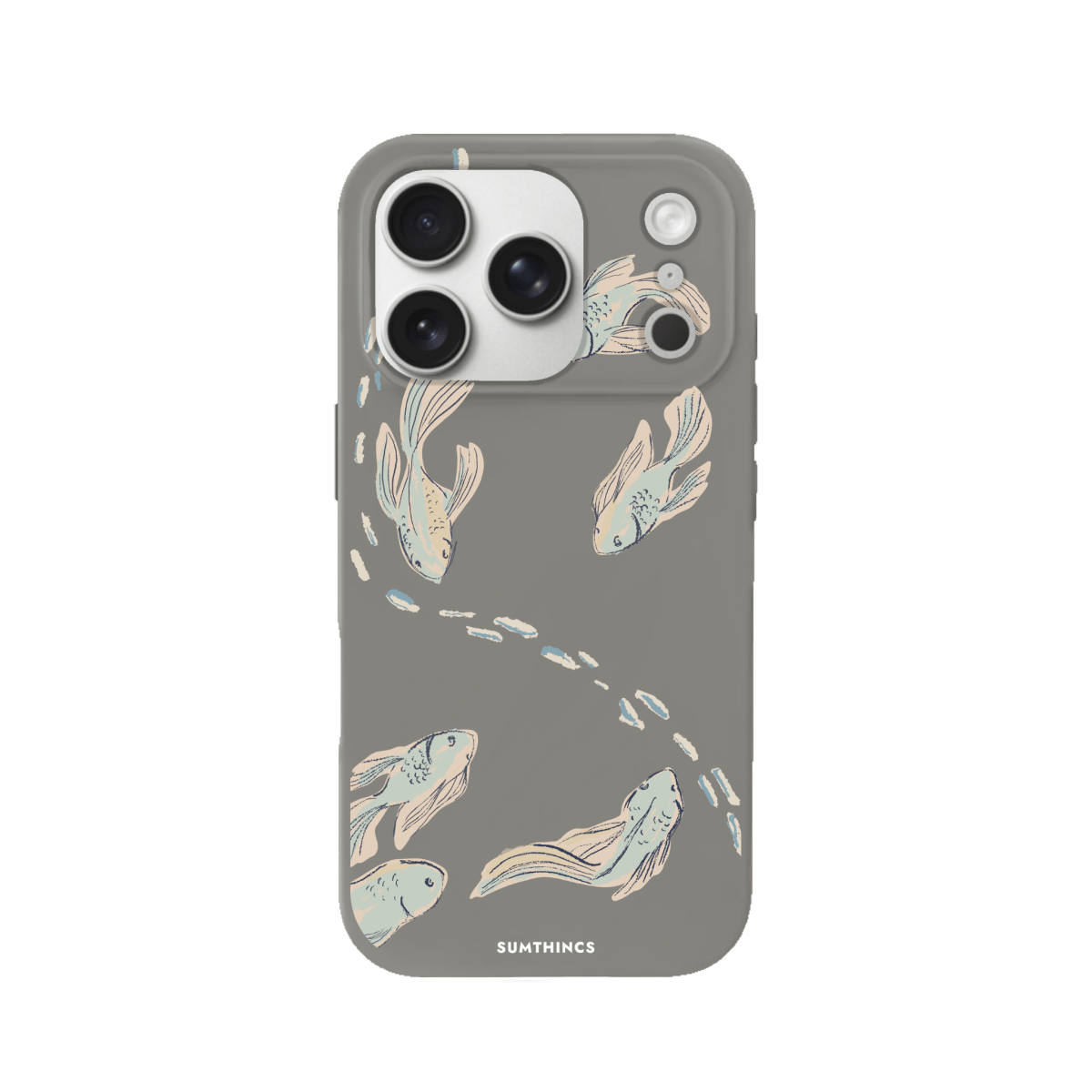 iPhone 17 Pro Koi Fish Premium Telefon Kılıfı Gri - SUMTHINCS