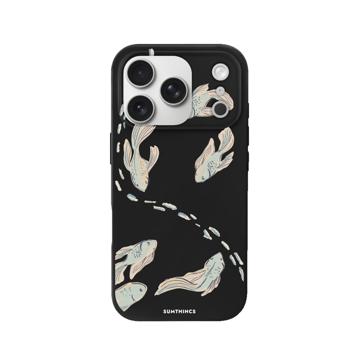 iPhone 17 Pro Koi Fish Premium Telefon Kılıfı Siyah - SUMTHINCS