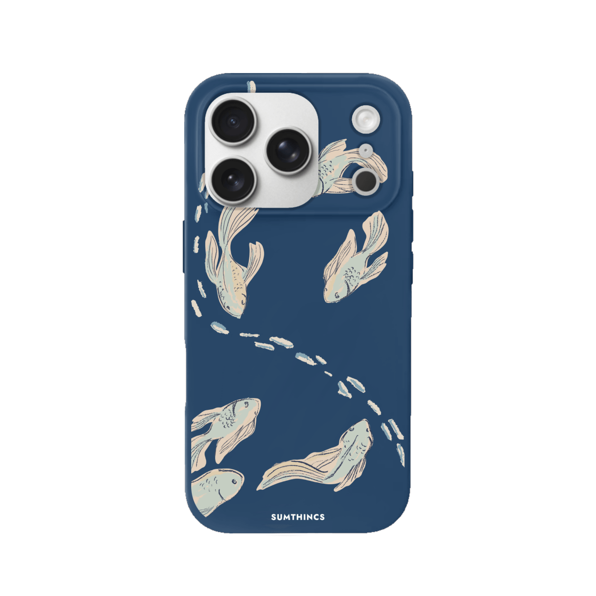 iPhone 17 Pro Koi Fish Premium Telefon Kılıfı Pasifik Mavi - SUMTHINCS