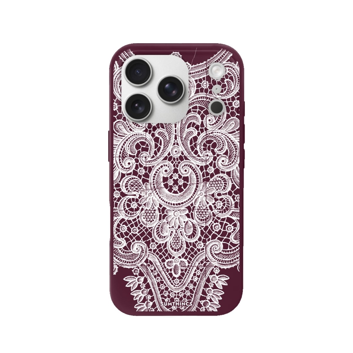 iPhone 17 Pro Lacework Premium Telefon Kılıfı Bordo - SUMTHINCS