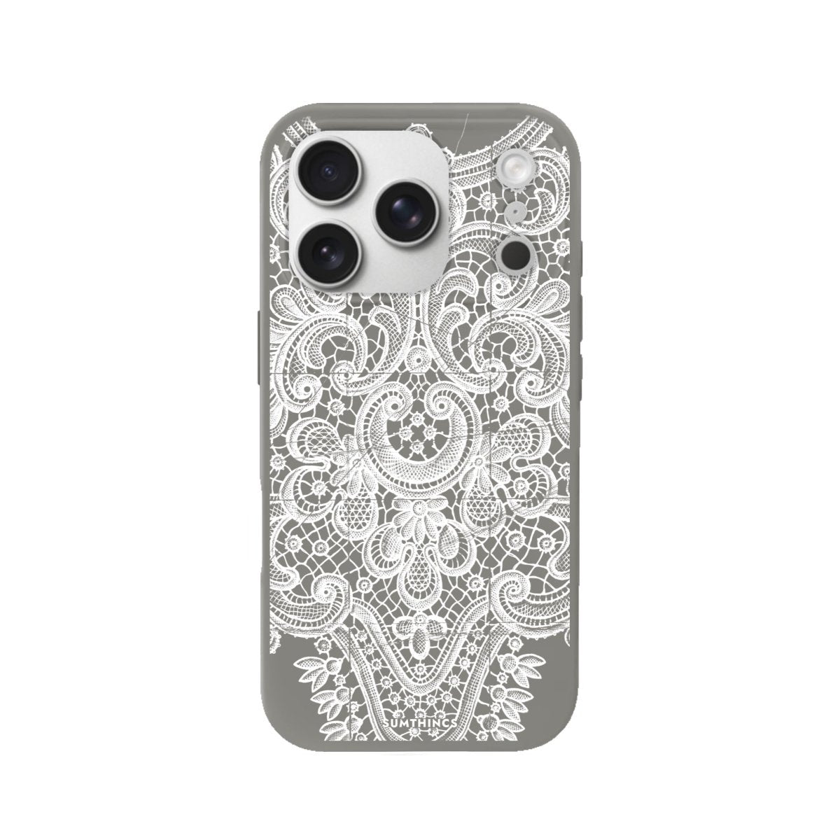 iPhone 17 Pro Lacework Premium Telefon Kılıfı Gri - SUMTHINCS