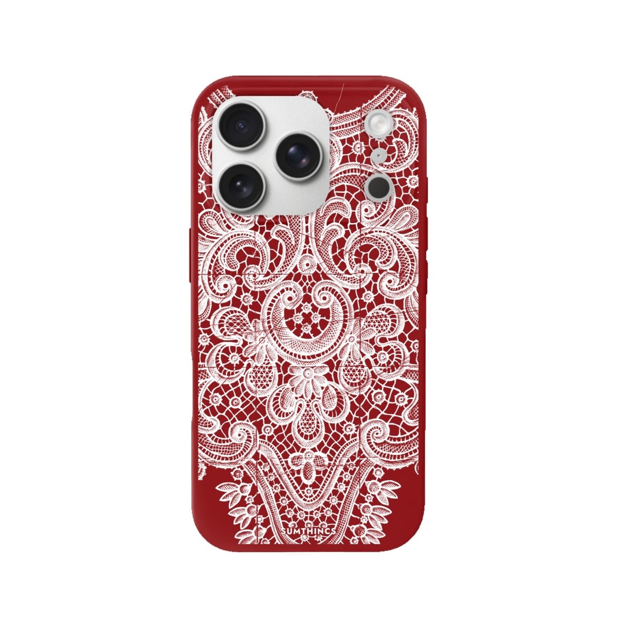 iPhone 17 Pro Lacework Premium Telefon Kılıfı Kırmızı - SUMTHINCS