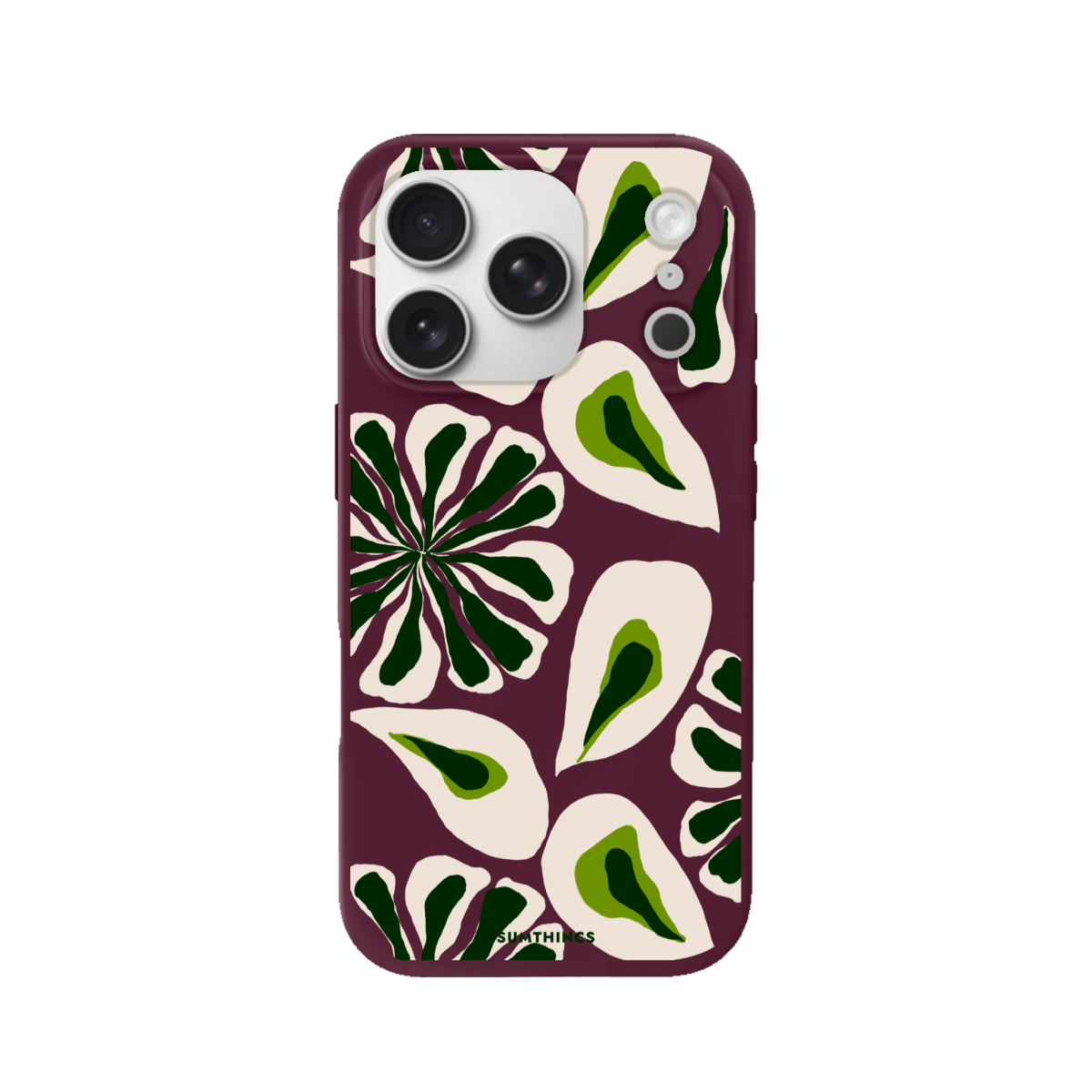 iPhone 17 Pro Leafs Premium Telefon Kılıfı Bordo - SUMTHINCS