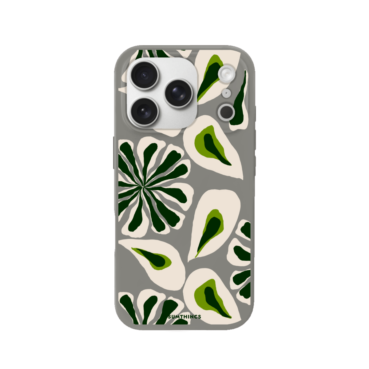 iPhone 17 Pro Leafs Premium Telefon Kılıfı Gri - SUMTHINCS