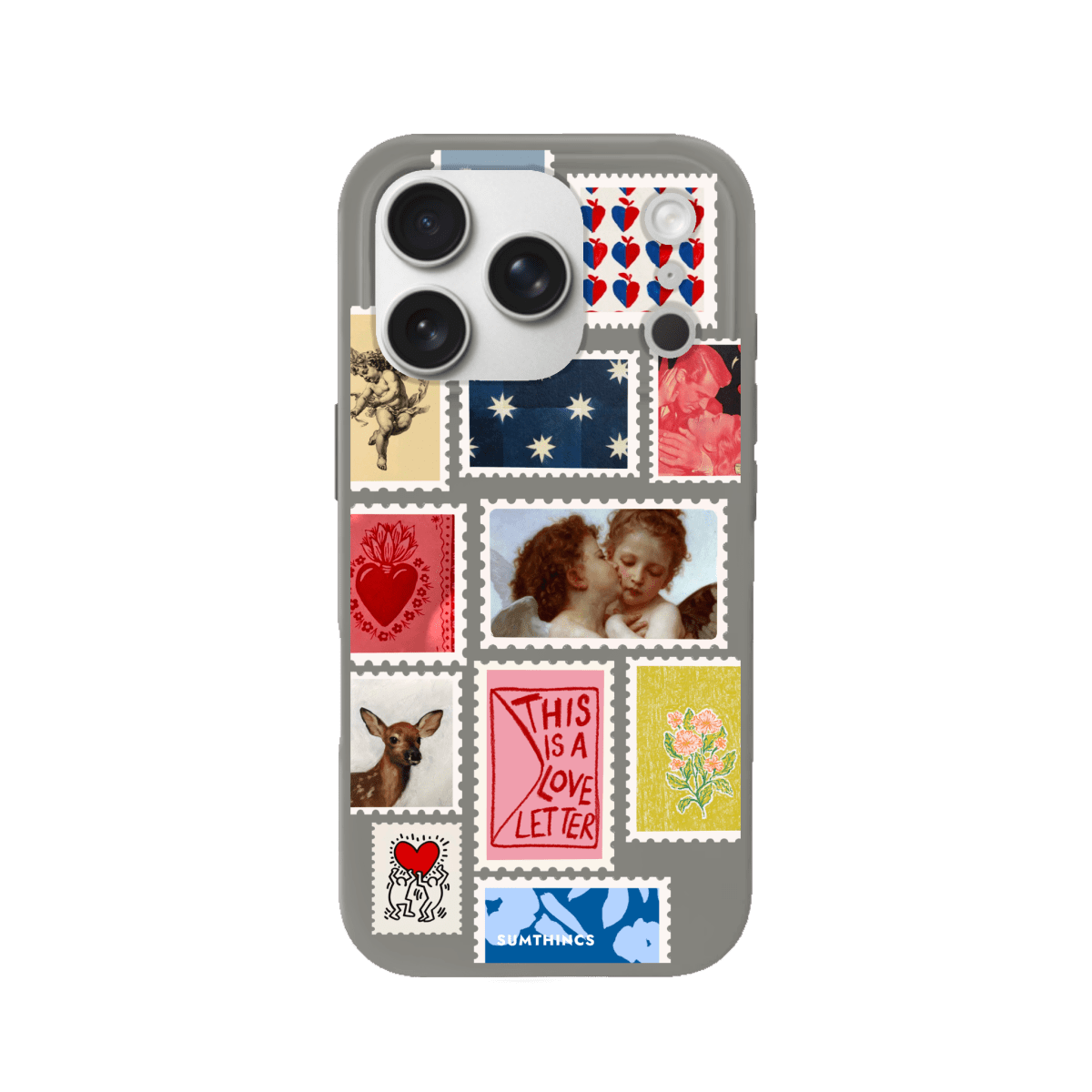 iPhone 17 Pro Love Letter Premium Telefon Kılıfı Gri - SUMTHINCS