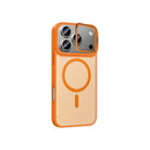 iPhone 17 Pro MagSafe Metal Kamera Standlı Silikon PC Kılıf Turuncu - SUMTHINCS