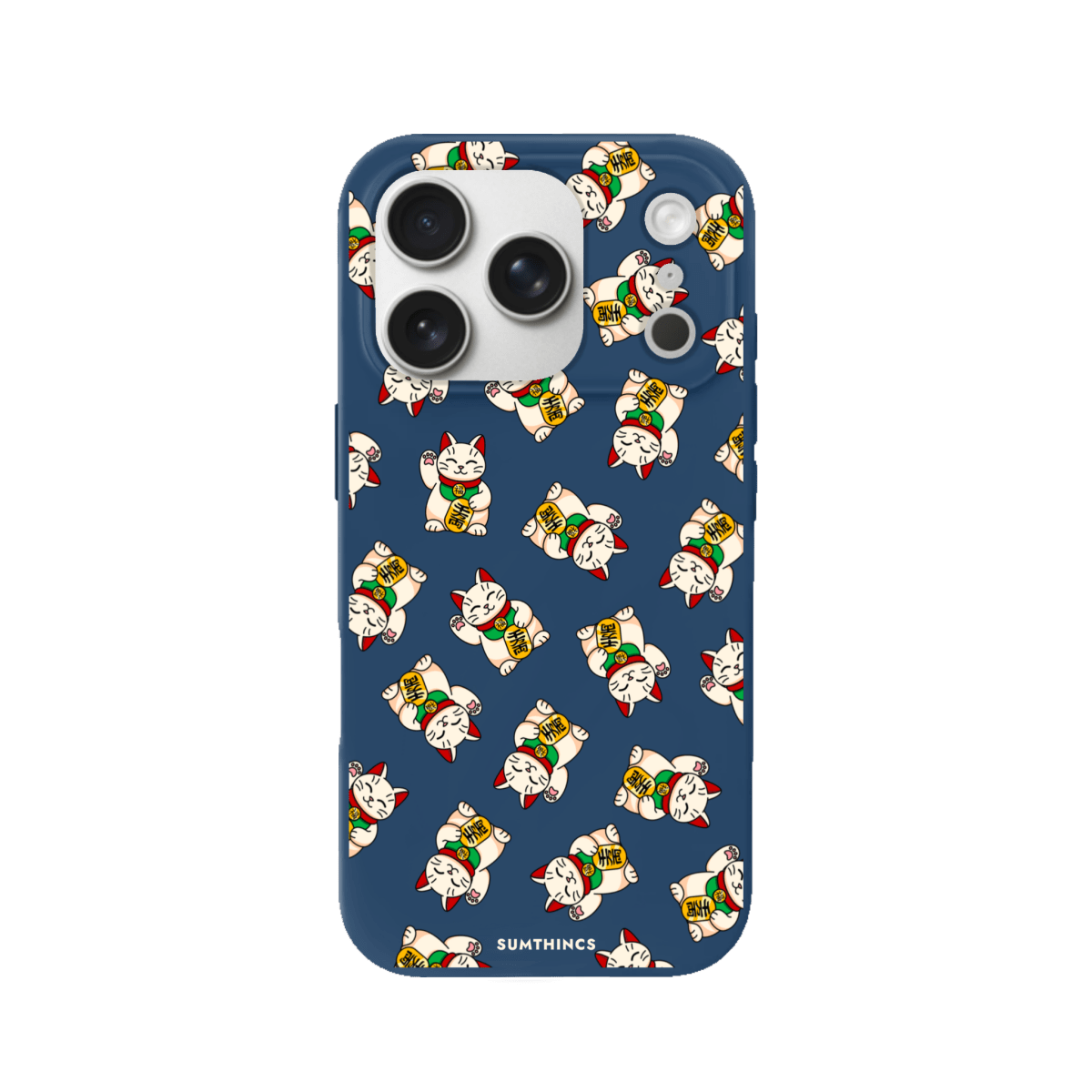 iPhone 17 Pro Maneki Neko Premium Telefon Kılıfı Pasifik Mavi - SUMTHINCS