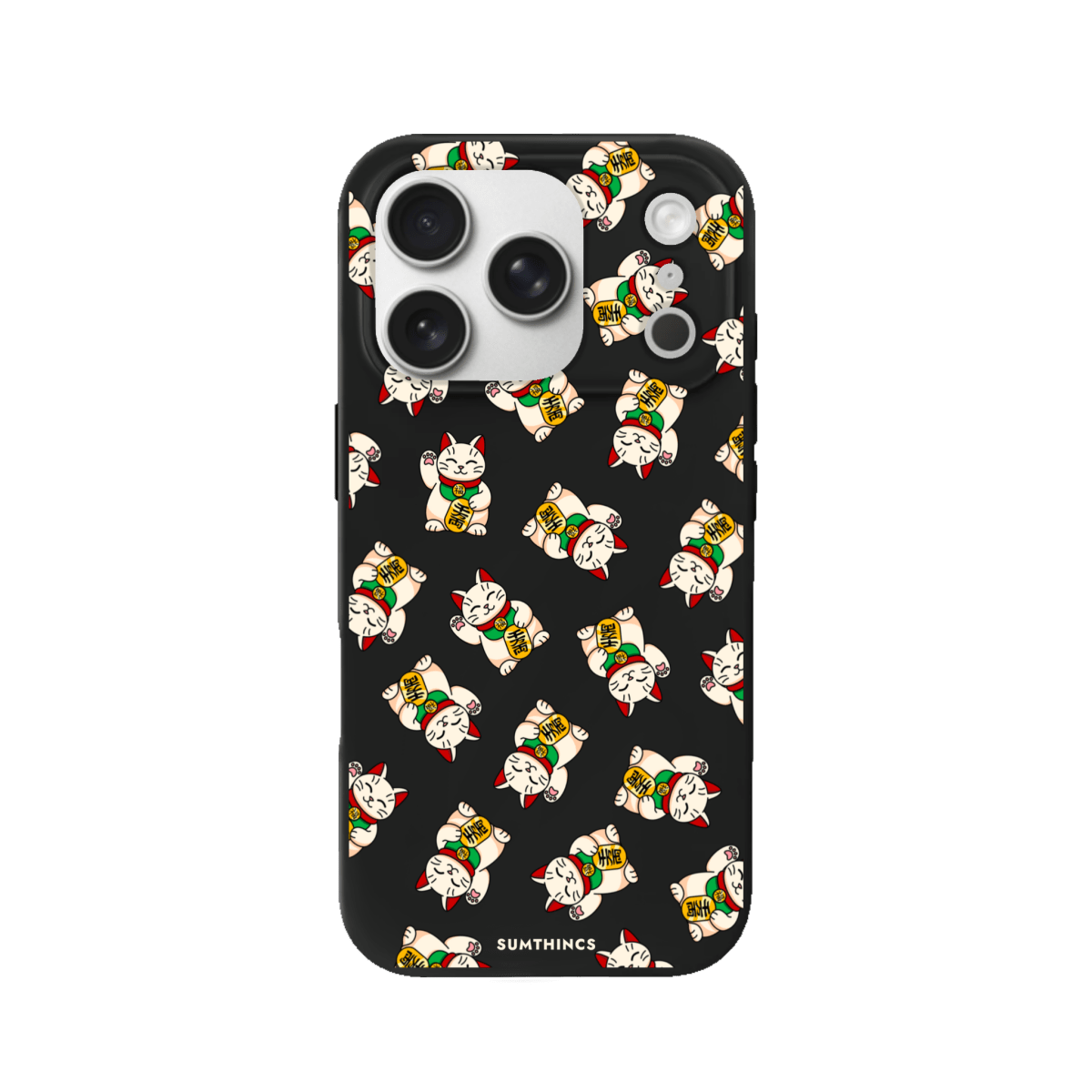 iPhone 17 Pro Maneki Neko Premium Telefon Kılıfı Siyah - SUMTHINCS