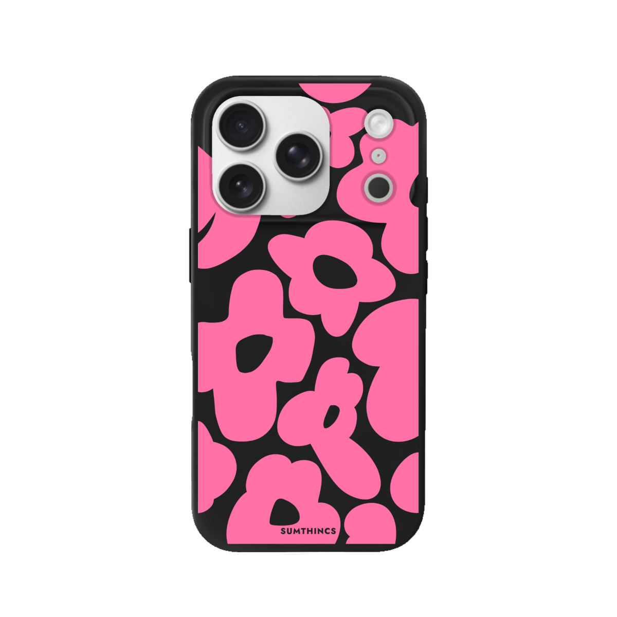 iPhone 17 Pro Max Daisy Pop Premium Telefon Kılıfı Siyah - SUMTHINCS