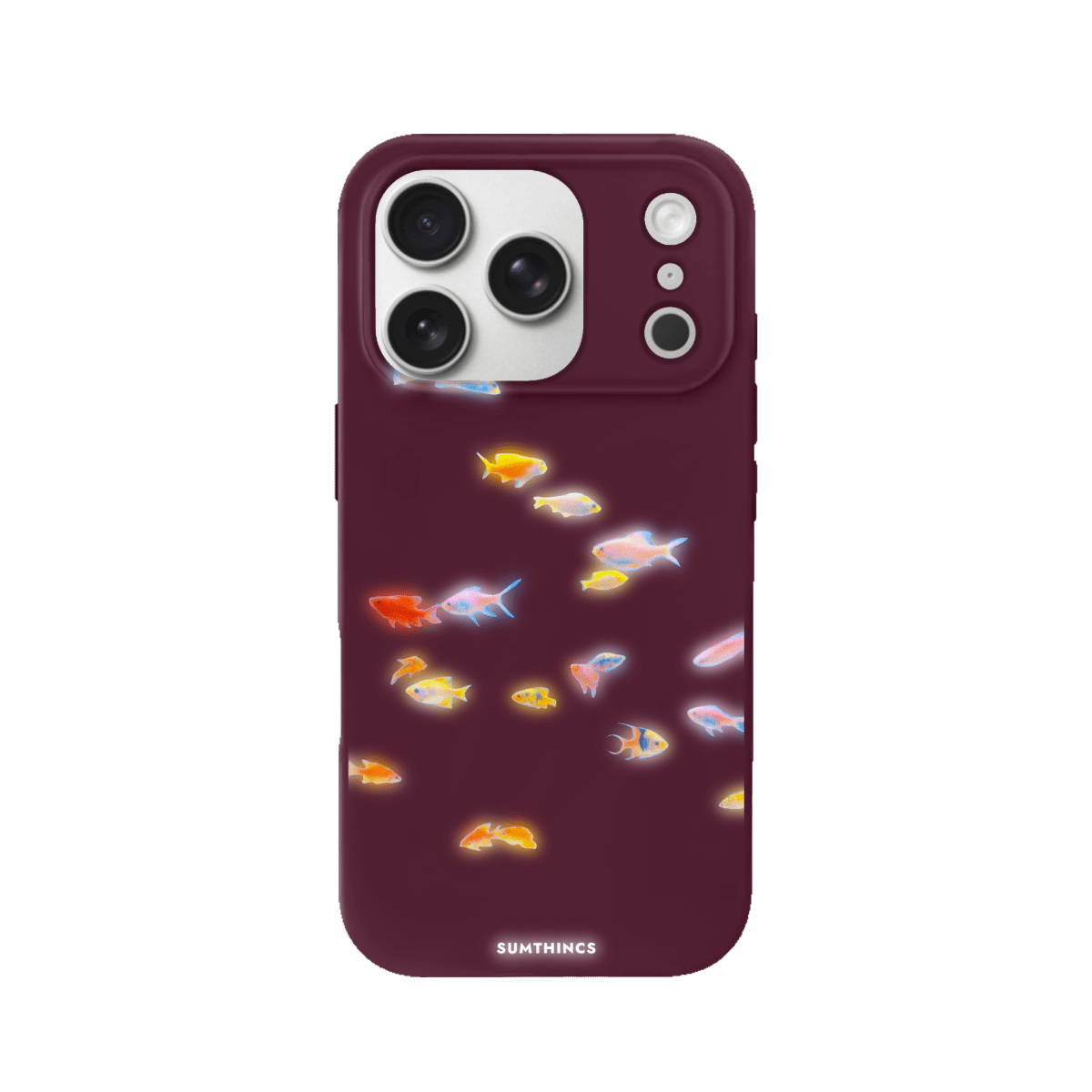 iPhone 17 Pro Max Neon Fish Premium Telefon Kılıfı Bordo - SUMTHINCS