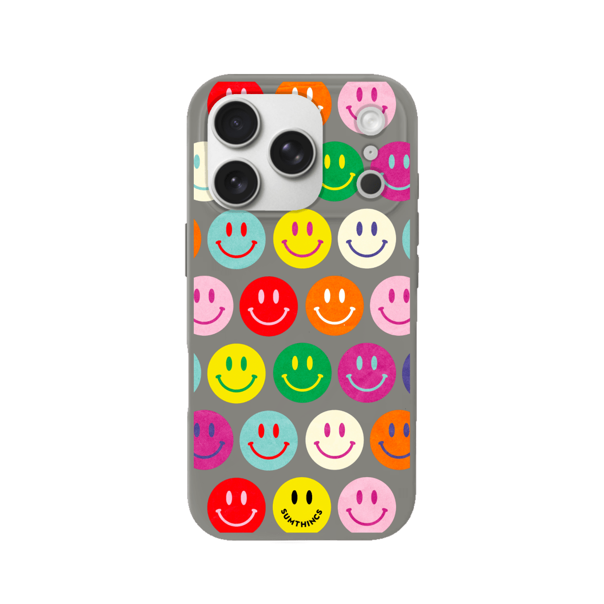 iPhone 17 Pro Miles of Smiles Premium Telefon Kılıfı Gri - SUMTHINCS