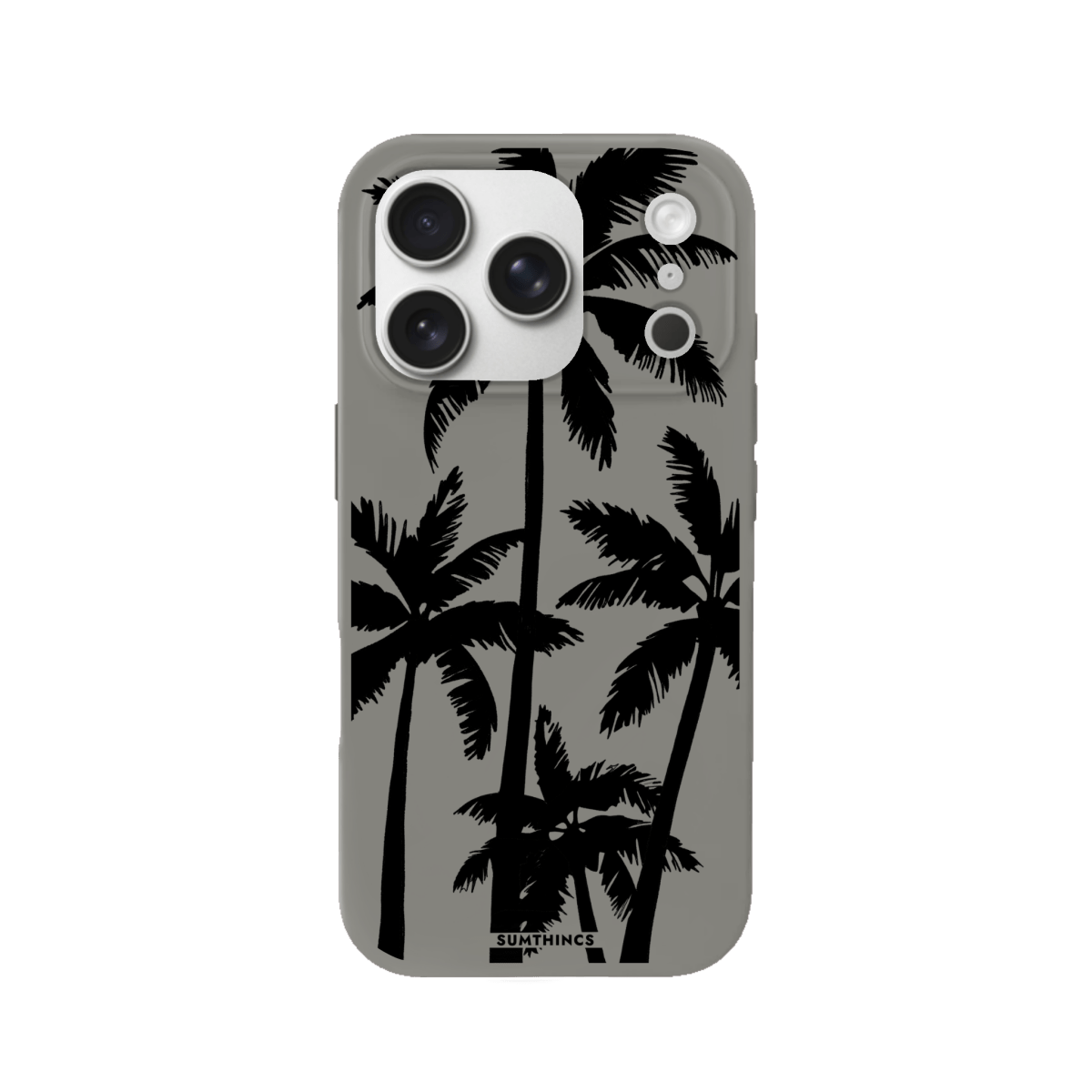 iPhone 17 Pro Palm Trees Premium Telefon Kılıf Gri - SUMTHINCS
